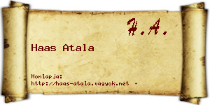 Haas Atala névjegykártya
